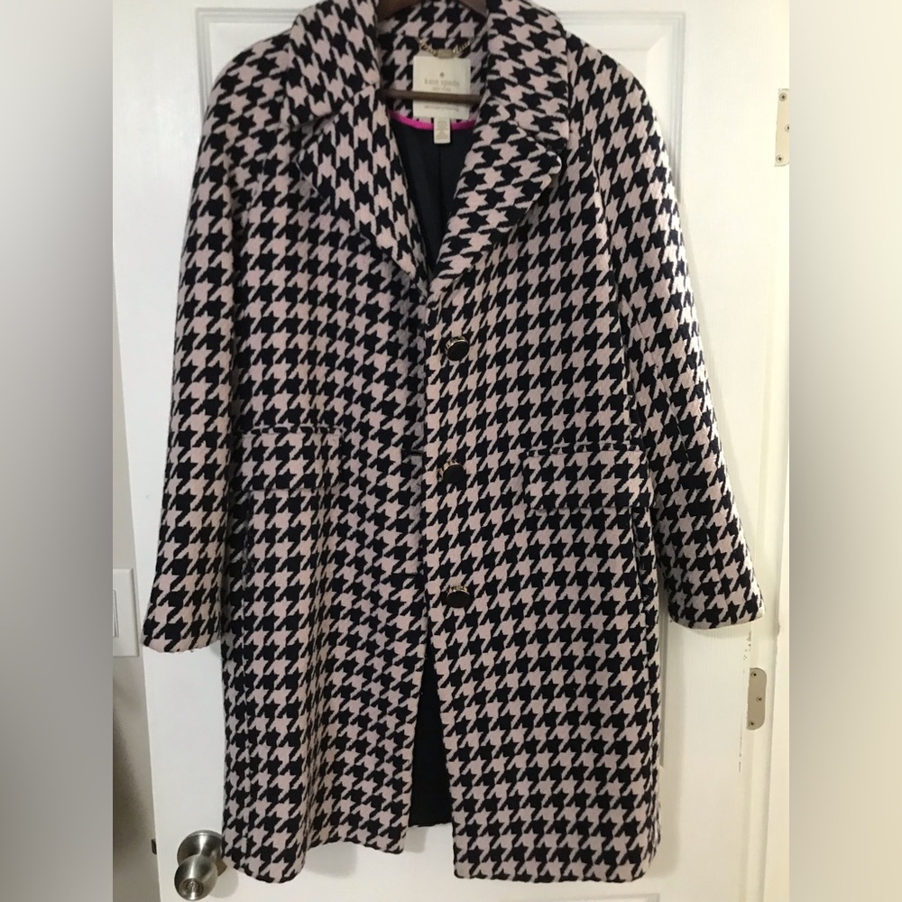Kate Spade Soft Pink and Navy Blue Coat